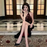 Wind Temperament Fresh Pure Desire High-Heeled Shoes 2025 Net Red New Water Drill Tip With Skirt Single Shoes
