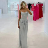 Silver Wrap Design Strap Maxi Dress- Outfit