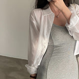 Solid Color Back Tie Cropped BlouseOutfit