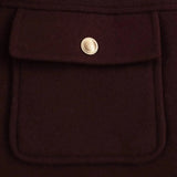 Red Solid Gold Button Jacket- Outfit