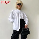 Fashion Woman Blouses 2022 Autumn Lapel Long Sleeve Solid Shirts Elegant White Blouses Tops Female Clothing