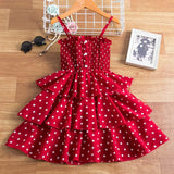 Fancy Pretty Girl Colorful Dots Dress Birthday Party Princess Dress Lace Ball Gown Elegant Dress Casual Dress Size