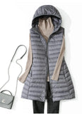 Winter Ultra Light White Duck Down Coat Women 4XL Plus Size Down Jacket Medium Long Vest Female Casual Zipper