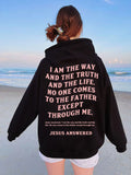 Cotton Unisex Hoodie Print Quote I Am The Way And The Truth And The Life-Outfit