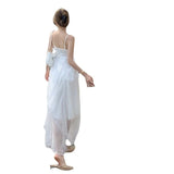 Zingj Sanya Beach Dress Female Summer Sling Seaside Holiday Dress Wear A Fairy Travel Photo Dress Super