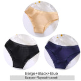 Women Lace Edge Cotton Briefs 3Pcs /Set Sexy Female Low-Rise Underpants Girl Seamless Intimate
