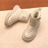 Woman Shoes Non-Slip Snow Boots Women The Bottom Warm with Velvet Short Lattice Luxury Designer Booties platform