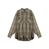 Zingj Green Plaid Shirt Female Spring And Autumn 2023 New Summer Design Sense Niche Shirt Coat