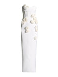 Spring 2025 New Three-Dimensional Rose Body To Close The Waist Open Fork Dress Famous Banquet Adult Evening