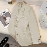 Zingj 2024 New Orange Suit Jacket Female Retro British Style Advanced Design Sense Versatile Small Suit