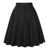 Women's Runway Cotton Retro Vintage Skirt Black Faldas High Waist A Line Rockabilly Jupe 50s Swing Umbrella Skirts Pin Up