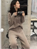 Women Sweater Two Piece Knitted Sweater Sets Slim Tracksuit Christmas Spring Autumn Fashion Sweatshirts Pant Suit