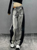 Zingj And Black Color Casual Jeans Female Spring And Autumn Straight Tube Loose Design Sense High Waist Show Thin Versatile Wide Leg Floor