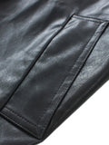 Autumn Long Oversized Black Faux Leather Trench Coat for Women Raglan Long Sleeve Double Breasted Brown Korean
