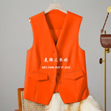 Vest Women's Small Vest 2025 Spring And Autumn New Repair Outside The Folding Women's Shoulder White Short Horse