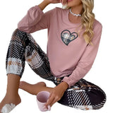 Wear Casual Pajamas Suit Milk Silk Round Collar Long Sleeve Trousers Home Clothes Hot