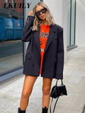 Blazer Woman Coats Female Winter Fashion Jacket Khaki Black Blazers Vintage Casual Chic Tops Long Sleeve Outerwear