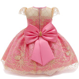 Dress Lace Pageant Frock Prom Gown Flower Beading Princess Dress 1-10Y Kids Clothing Elegant Children Birthday Party