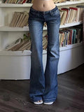 Blue Faded Low Waist Flare