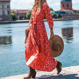 Spot 2025 Spring New Women's Fashion Print Holiday Wind Long Shirt