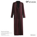 New Super Beauty Angola Red Personality Suit Collar Long Blazer Wind Coat