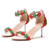 Cm With Light Mouth Fine Heel Sandals Bead Size Summer Sandals Wedding Dress High Heel