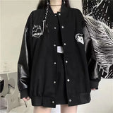 Black Retro Jacket Baseball UniformOutfit