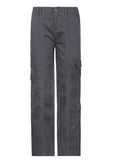 Washed Pocket Solid Cargo Pants- Outfit