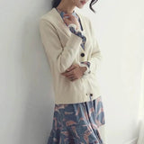 Zingj Net Red Knitting Cardigan Coat Large Size Korean Version Loose Thin Autumn All-Match Temperament V Collar Lazy Wind-Outfit
