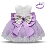 Year Old Baby Girls Dress for Newborn Girls Clothes Big Bowknot Formal Baby Girl Birthday Party Dress Christening Gown