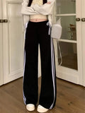 Black Striped Bow Wide Leg Pants-Outfit