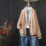 spring new knit jacket women loose wild knit cardigan literary fan outer sweater