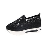 Shoes Female Summer Breathable Korean Hollow Out Gauze Small White Shoes Casual Set Heel Comfortable Platform Bottom Women's