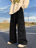 Men's Strap Detail Pocket Loose Cargo Pants- Outfit