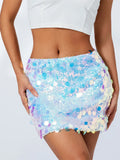 Sexy Women Sparkle Sequined Skirts Summer Party Clubwear Glitter Bodycon Short Mini Pencil Skirts Streetwear 2023