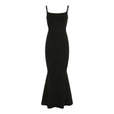 Black Flower Cami Lace Bodycon Maxi Dress- Outfit