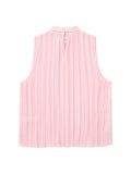 Pleated Chiffon Blouses Women Sleeveless Pink Top Female Loose Summer Blouses Woman 2023 Fashion Elegant Chic Woman