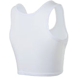 Women Tomboy FTM Zip Up Elastic Chest Binder Breathable Bamboo Slim Fit Tank