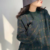Zingj Winter Thousand Bird Case New Christmas Add Thick Wine Red Sweater Female Retro Ancient Port Wind Advanced Feeling Languid Lazy French-Outfit