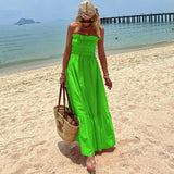 Spot Spring 2025 New Ladies Fashion Strapless Bohemian Holiday