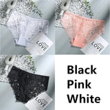 Sexy Low Waist Women's Underwear Lace Plus Size Seamless Panties Breathable Lingerie Female Briefs Solid Hollow