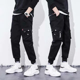 Men's Autumn And Winter Loose Tide Brand Ruffian Handsome Ins Hip-Hop Hip-Hop Wide-Legged Pants With Many