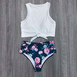 New Sexy High Waist Bikini Swimwear Women Swimsuit Push Up Biquini Bathing Suit High Neck Bikinis Women Summer Beach