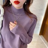 Zingj Milk Sweater Women Wear Semi-High Collar Knitted Bottomed Sweater In Autumn And Winter, A New 2023 Soft Top