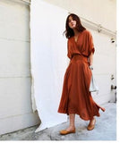 Zingj New South Korean Chic Receive V Collar Trend Royal Sister Fashion Sexy Loose Waist Loose Elegant