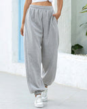 Elastic-waist High Wide-leg Cropped Loose Large