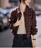 Super-Look Unique Beautiful Beautiful Blue And White Striped Polo Collar Shirt Women 2025 New Female Light Luxury Premium