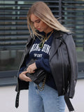 2022 Autumn Letter Print Sweatshirts Tops Women Loose Casual Long Sleeve O Neck Pullover Tops High Streetwear