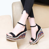 Zingj Wedge Sandals Women 23 New Summer Platform Shoes With A Hemp Heel Waterproof