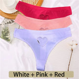 Cotton G-String Seamless Thong Women Transparent Heart Low Waist Panties Ladies Underwear Panty Comfortable